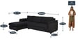 Andres Fabric RHS Sectional Sofa (3 + Lounger) in Charcoal Grey Colour