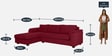 Andres Fabric RHS Sectional Sofa (3 + Lounger) in Garnet Red Colour