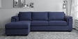 Andres Fabric RHS Sectional Sofa (3 + Lounger) in Navy Blue Colour
