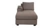 Andres Fabric RHS Sectional Sofa (3 + Lounger) in Sandy Brown Colour