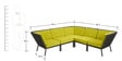 Andrew Five Seater L Shape Sofa in Green Colour
