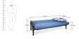 Metallika Ankara Metallic Convertible Sofa Cum Bed with Blue Mattress