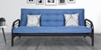 FurnitureKraft Metallika Ankara Metallic Sofa Cum Bed with Blue Mattress