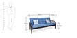 Metallika Ankara Metallic Convertible Sofa Cum Bed with Blue Mattress