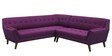 Annabel Velvet Corner Sofa in Dark Purple Colour in C Shape