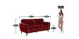 Anniston Fabric 3 Seater Sofa In Rust Red Colour