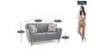 Antalya Fabric 2 Seater Sofa in Grey Colour
