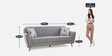 Antalya Fabric 3 Seater Sofa in Grey Colour