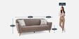 Antalya Fabric 3 Seater Sofa in Light Brown Colour