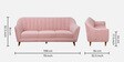 Antalya Velvet 3 Seater Sofa in Plush Pink Colour