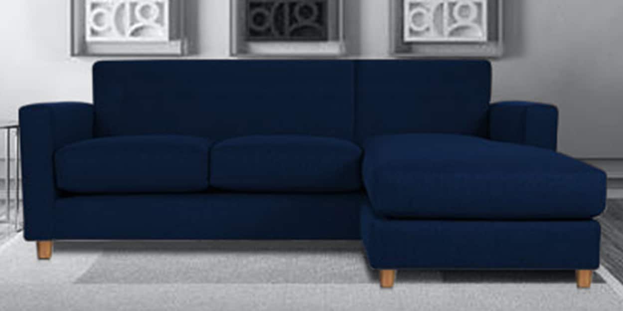 Buy Ancha Fabric LHS Sectional Sofa In Blue Colour at 38 OFF by Adorn Homez Pepperfry