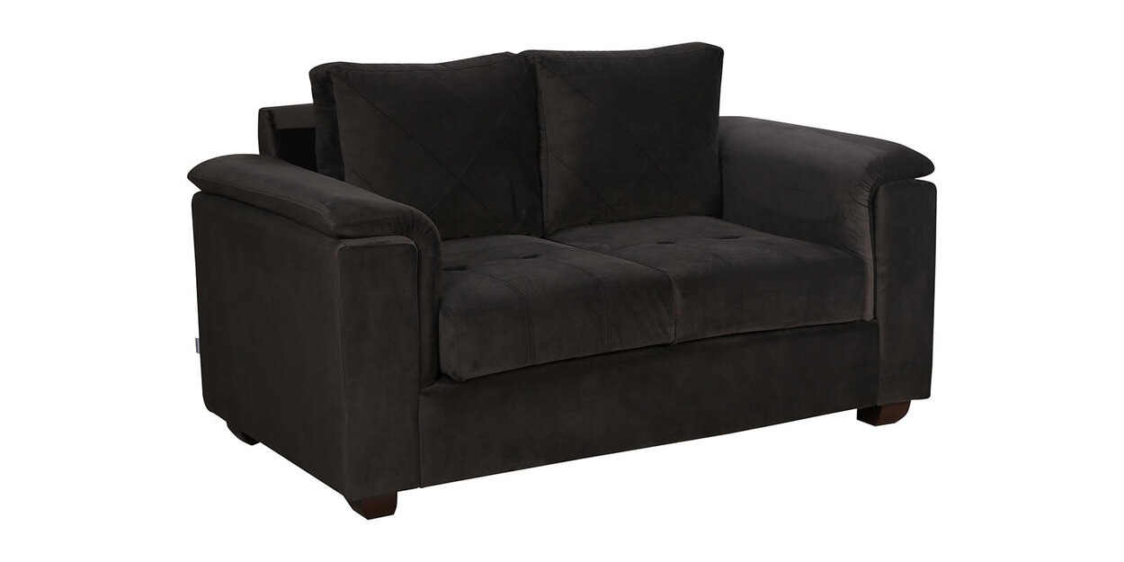 Buy Andres Velvet 2 Seater Sofa In Charcoal Grey Colour By Woodsworth