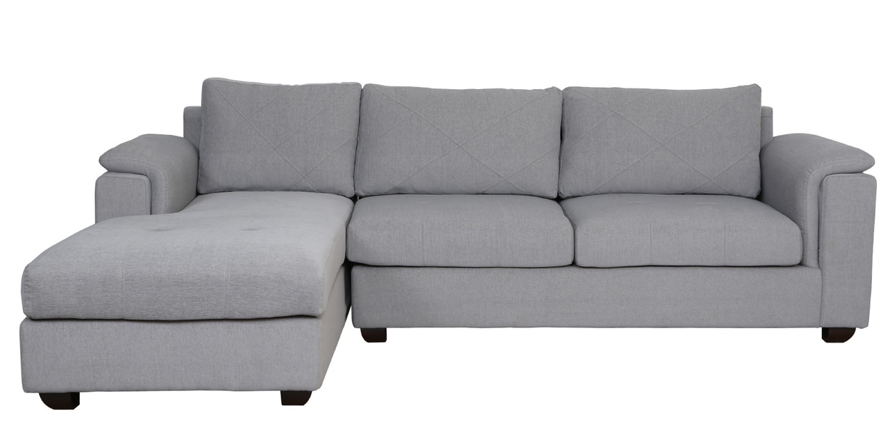 Buy Andres Fabric RHS Sectional Sofa In Ash Grey Colour By Woodsworth