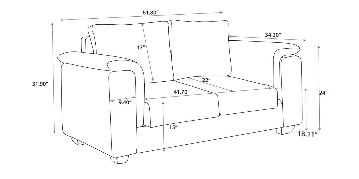 Buy Andres Fabric 2 Seater Sofa In Navy Blue Colour By Woodsworth