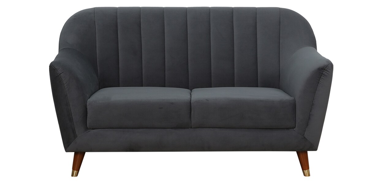 Buy Antalya Velvet 2 Seater Sofa in Graphite Grey Colour by Urban