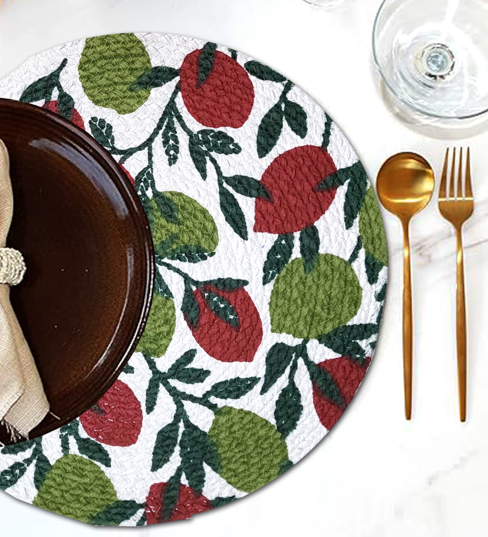 Maroon & Green Round Cotton (Dia