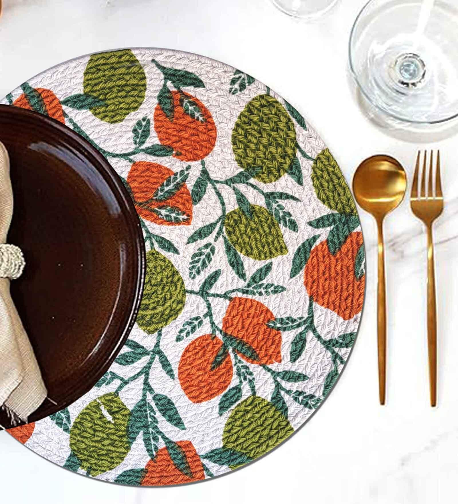 Green & Orange Round Cotton (Dia