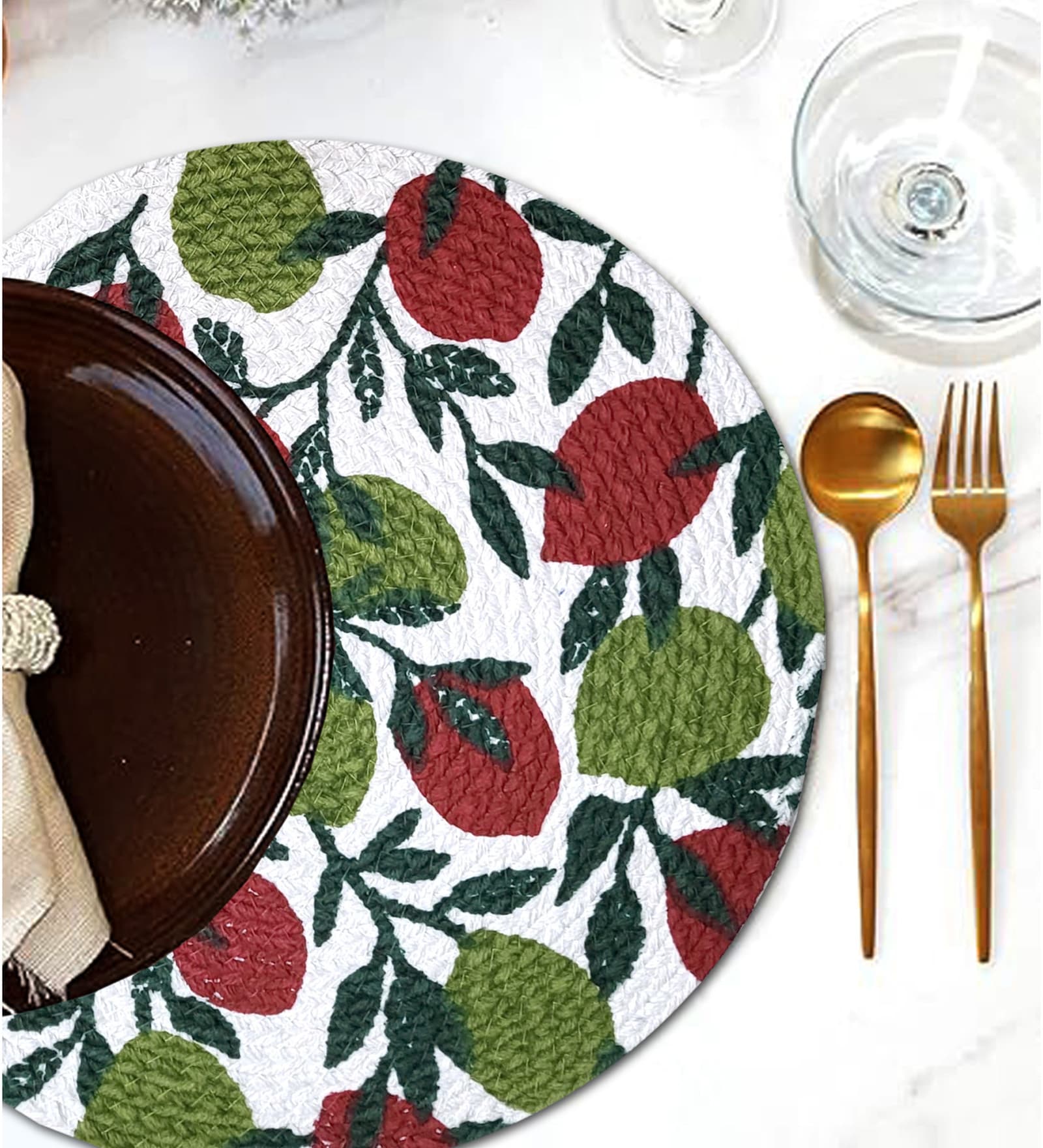 Maroon & Green Round Cotton (Dia