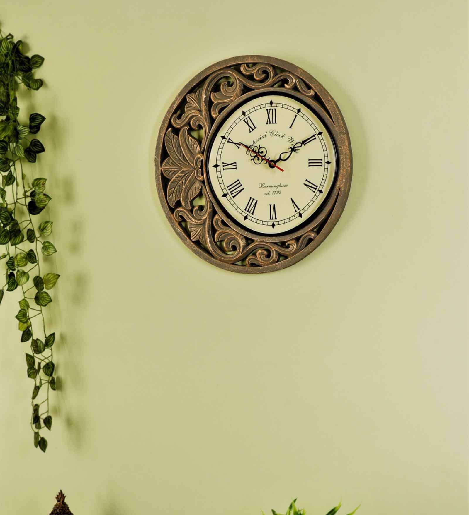 Grey MDF Analog Roman Traditional Wall Clock