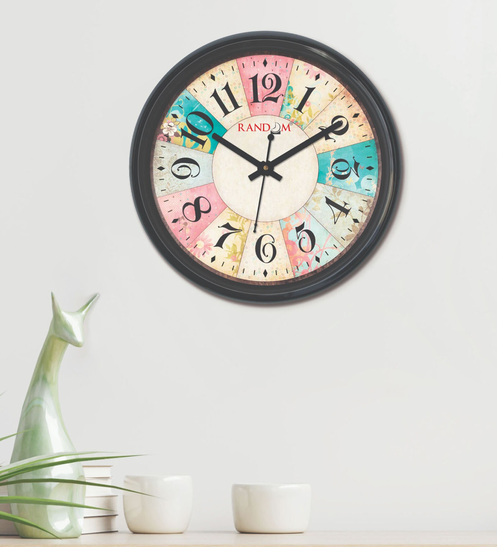 Multicolor Plastic Analogue Modern Wall Clock