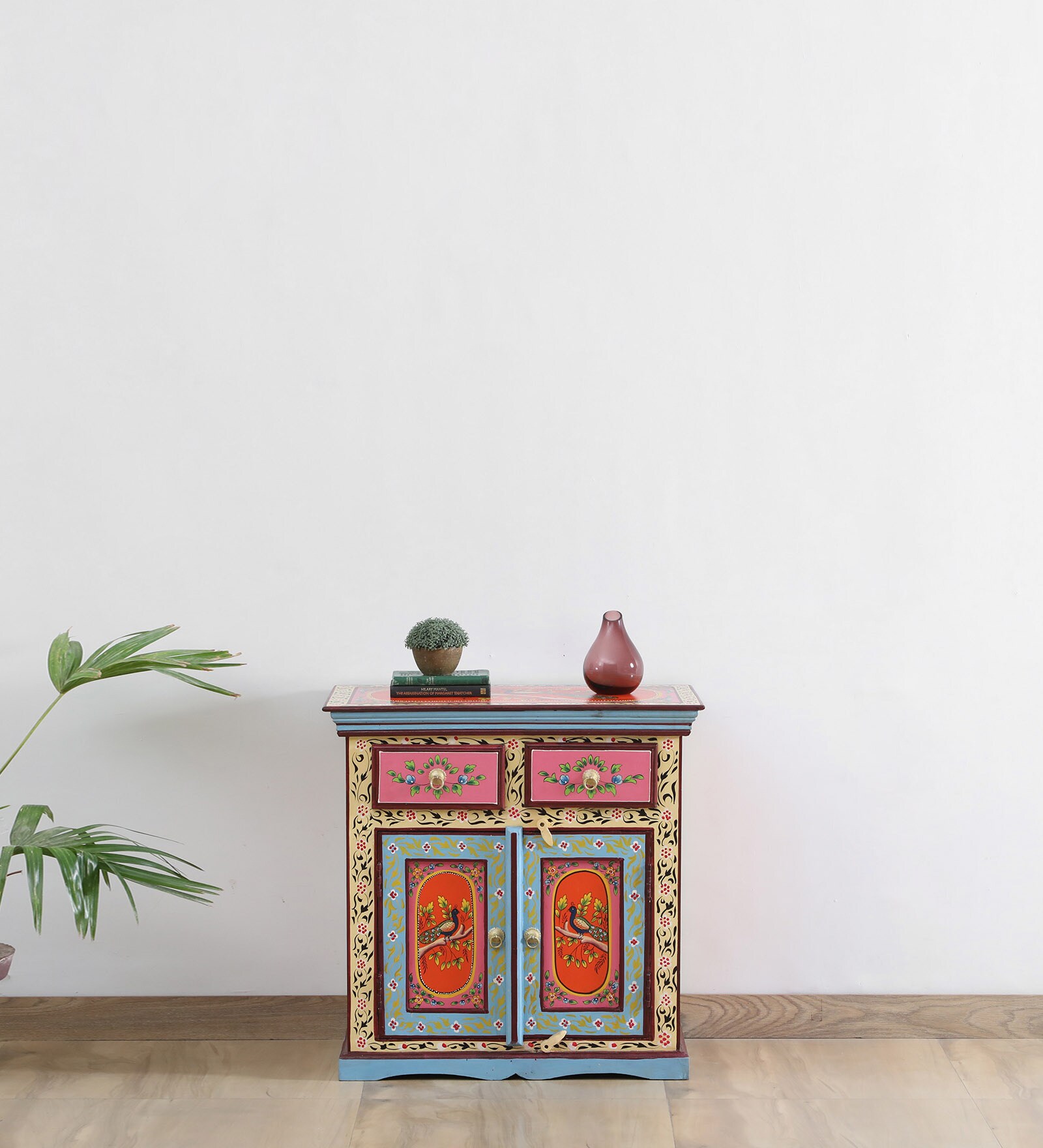 Anantya Solid Wood Hand-Painted Cabinet