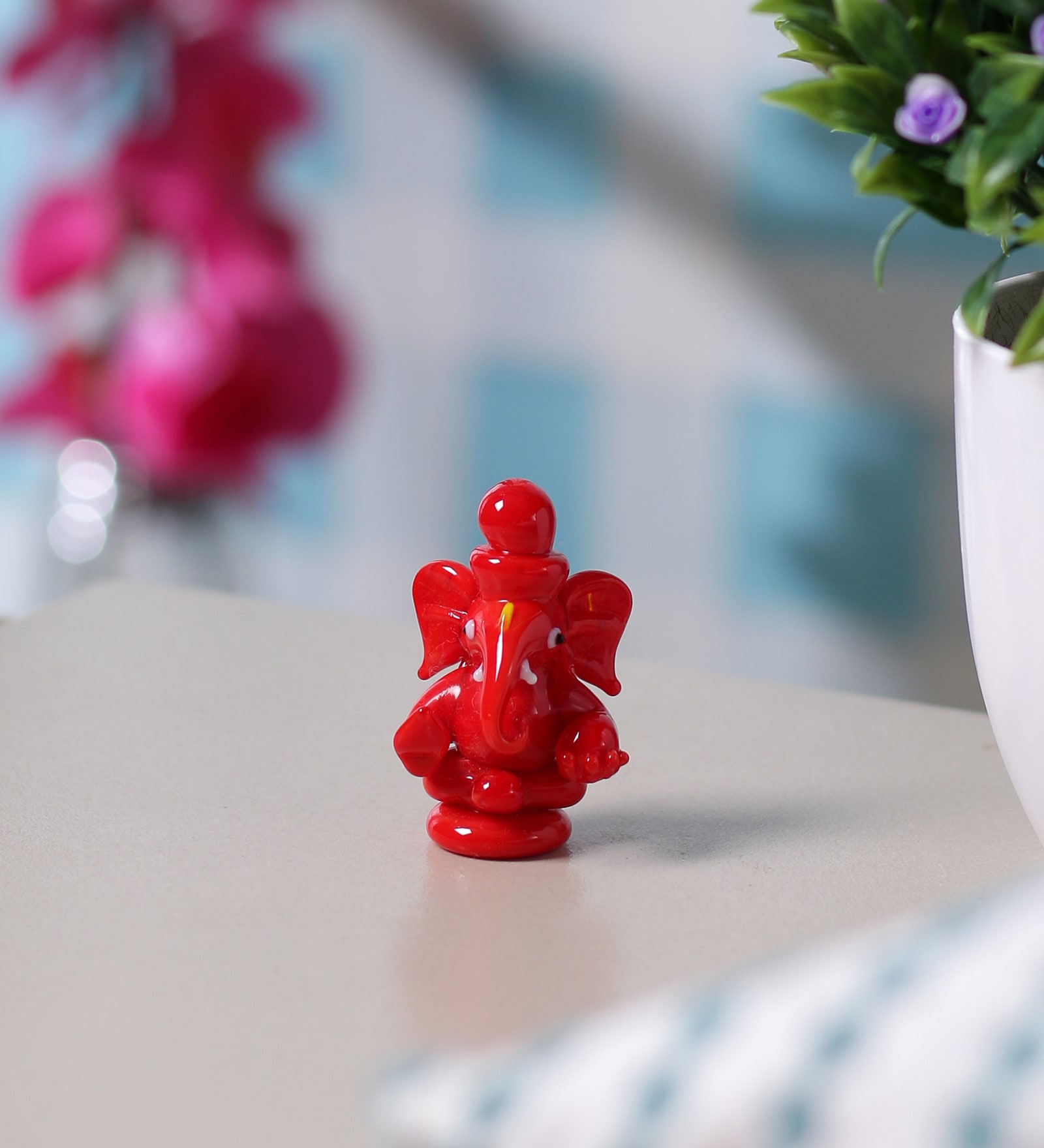 Multicolour Crystal Cute Ganesha God Idol