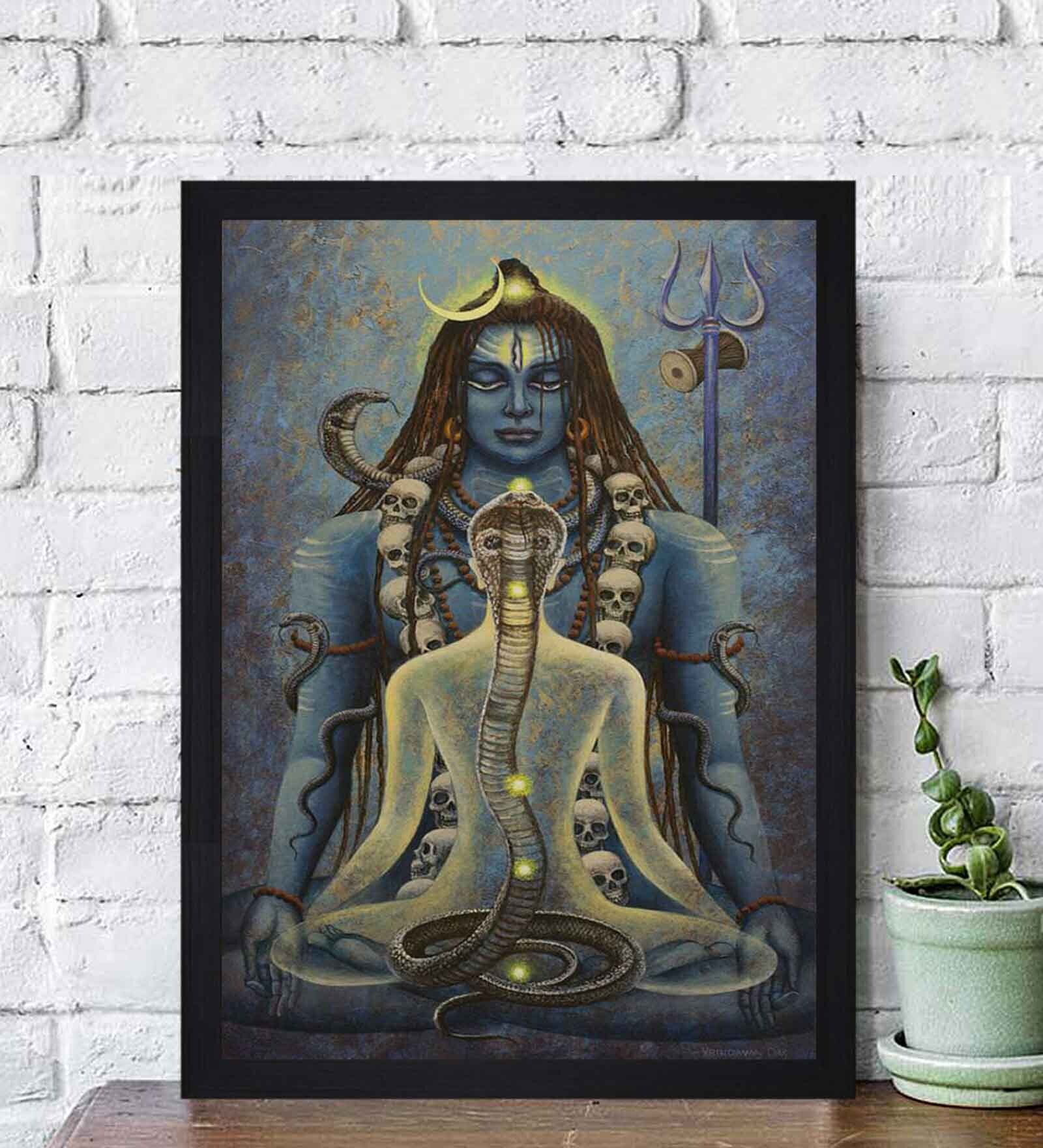 Classic Multicolour Textured Paper Framed Spiritual Art Print