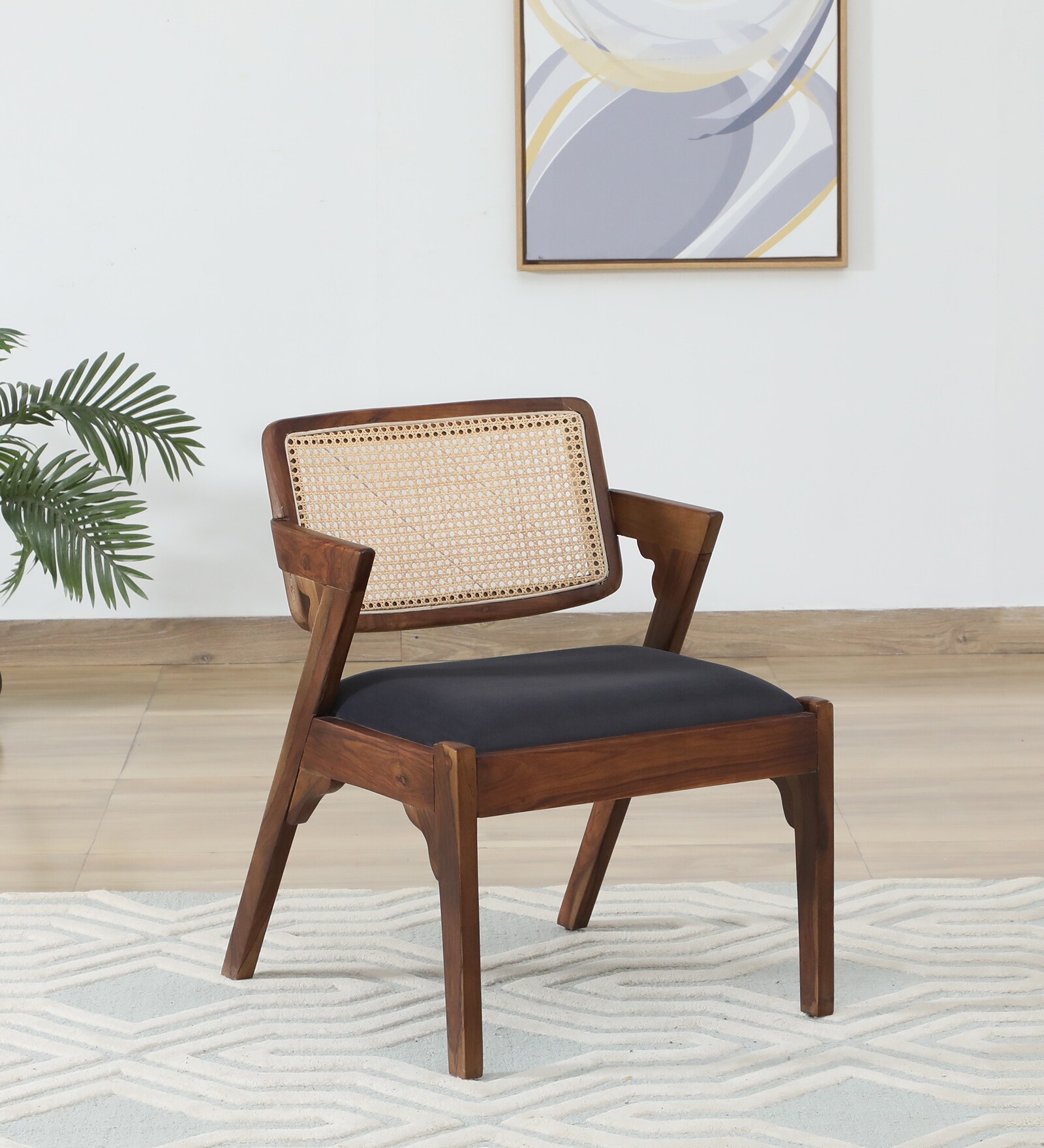 Andorra Sheesham Wood Arm Chair In Scratch Resistant Provincial Teak Finish