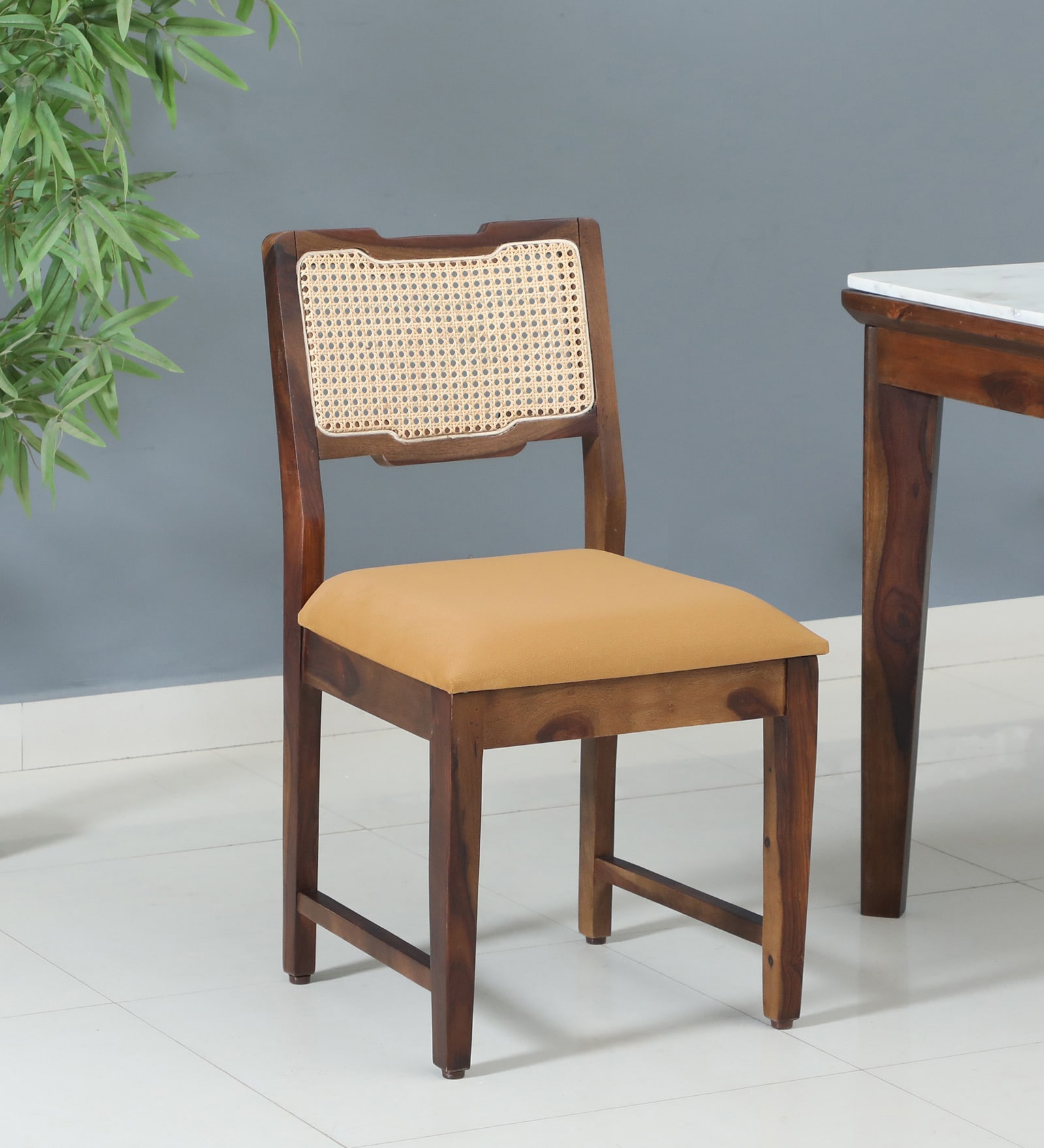 Binche Sheesham Wood Dining Chair In Scratch Resistant Provincial Teak Finish (Set of 2)
