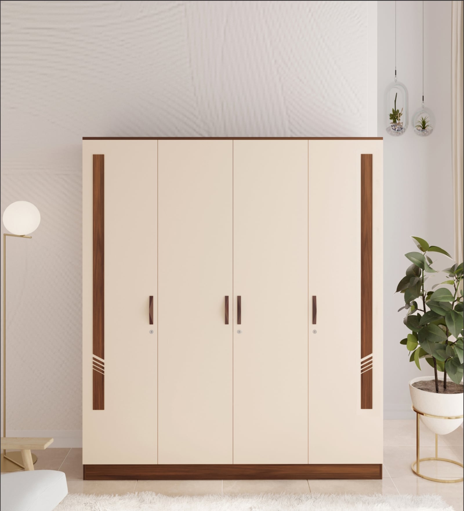 Andrie 4 Door Wardrobe In Dual Finish