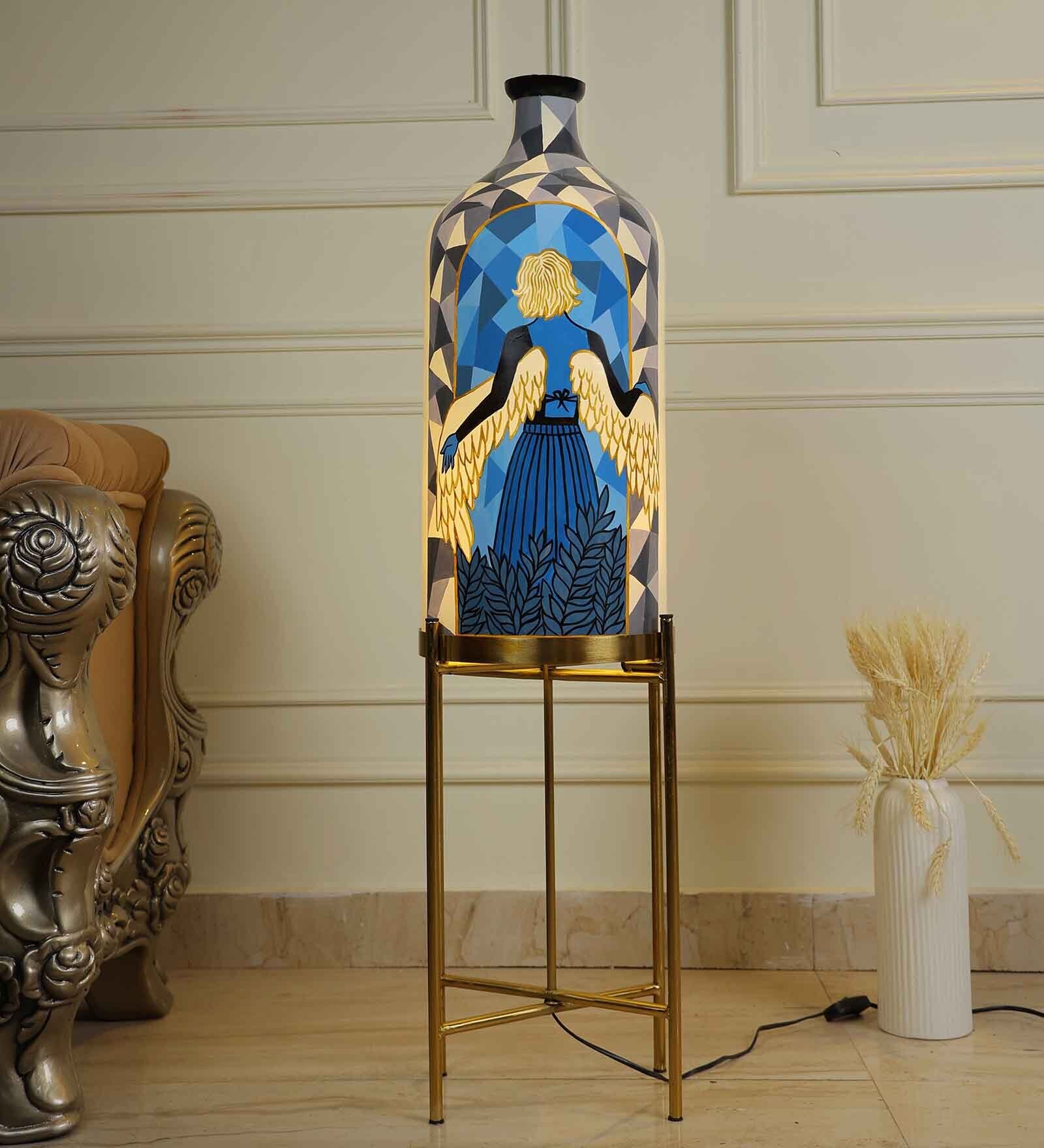 Angel Girl Floor Lamp with Foldable Metal Stand