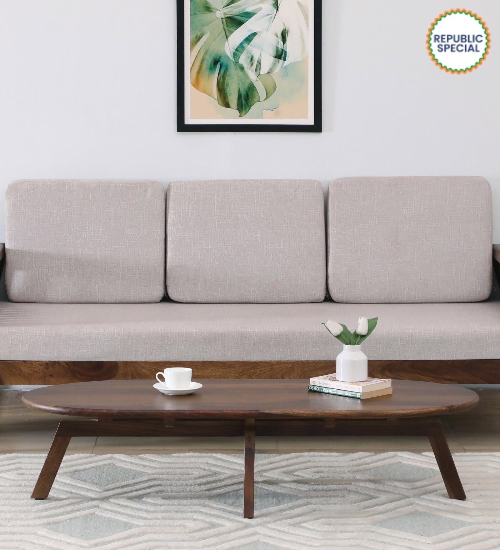 Angers Sheesham Wood Coffee Table In Scratch Resistant Provincial Teak Finish