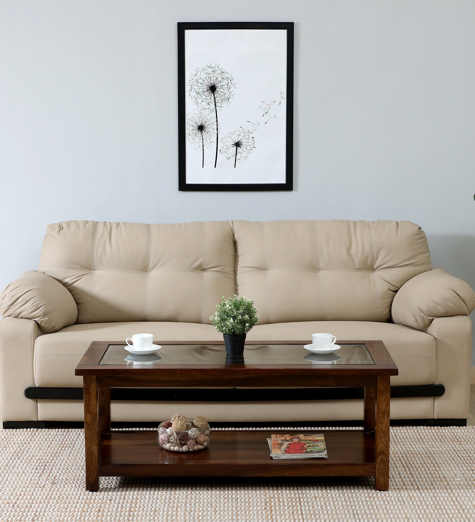 Anglet Sheesham Wood Coffee Table In Scratch Resistant Provincial Teak Finish