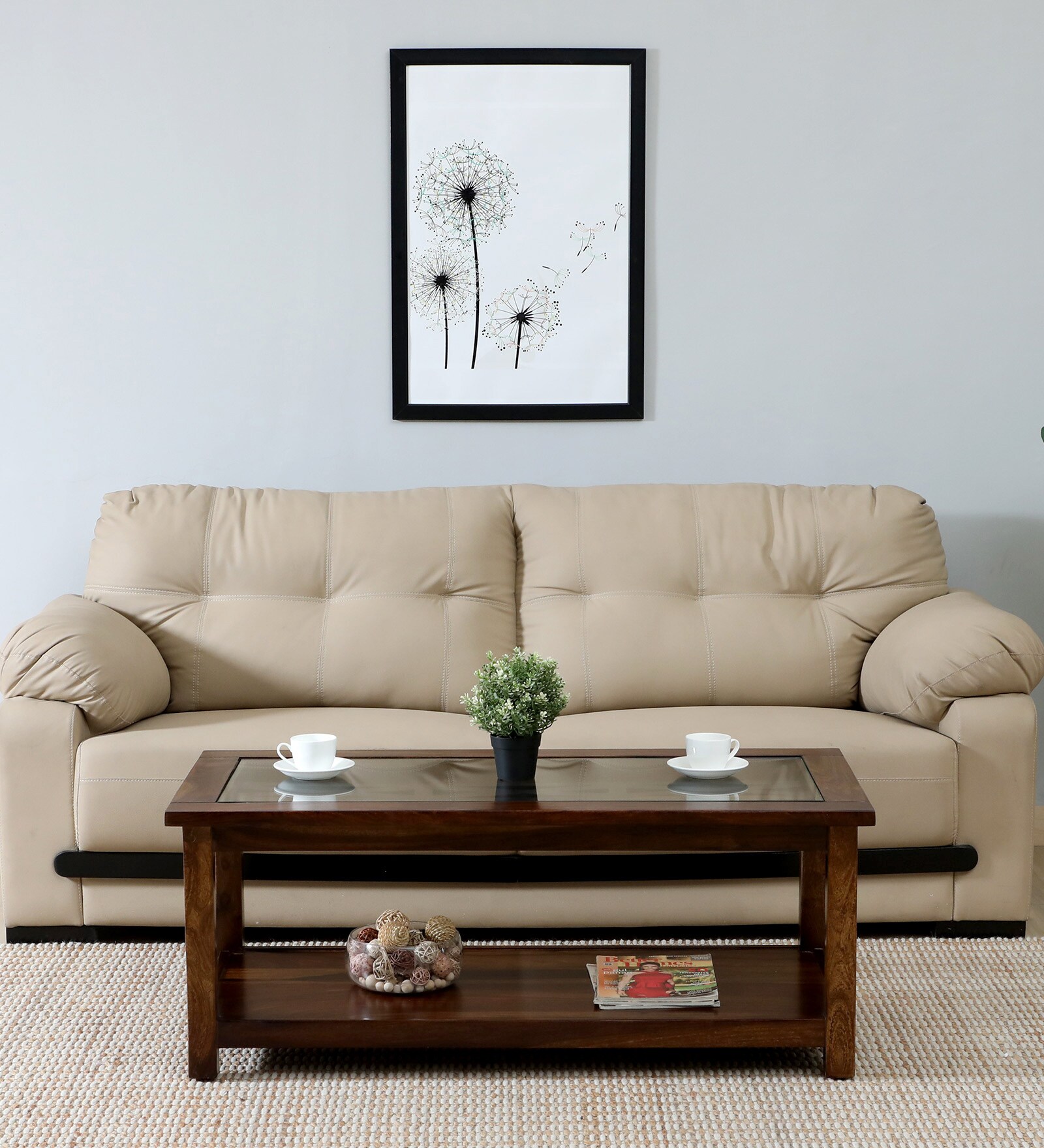 Anglet Sheesham Wood Coffee Table In Scratch Resistant Provincial Teak Finish