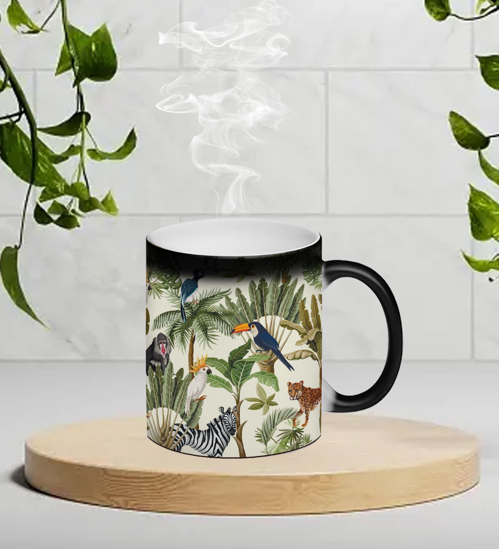 Animal Printed Multicolour 330 ml Ceramic Magic Coffee Mug