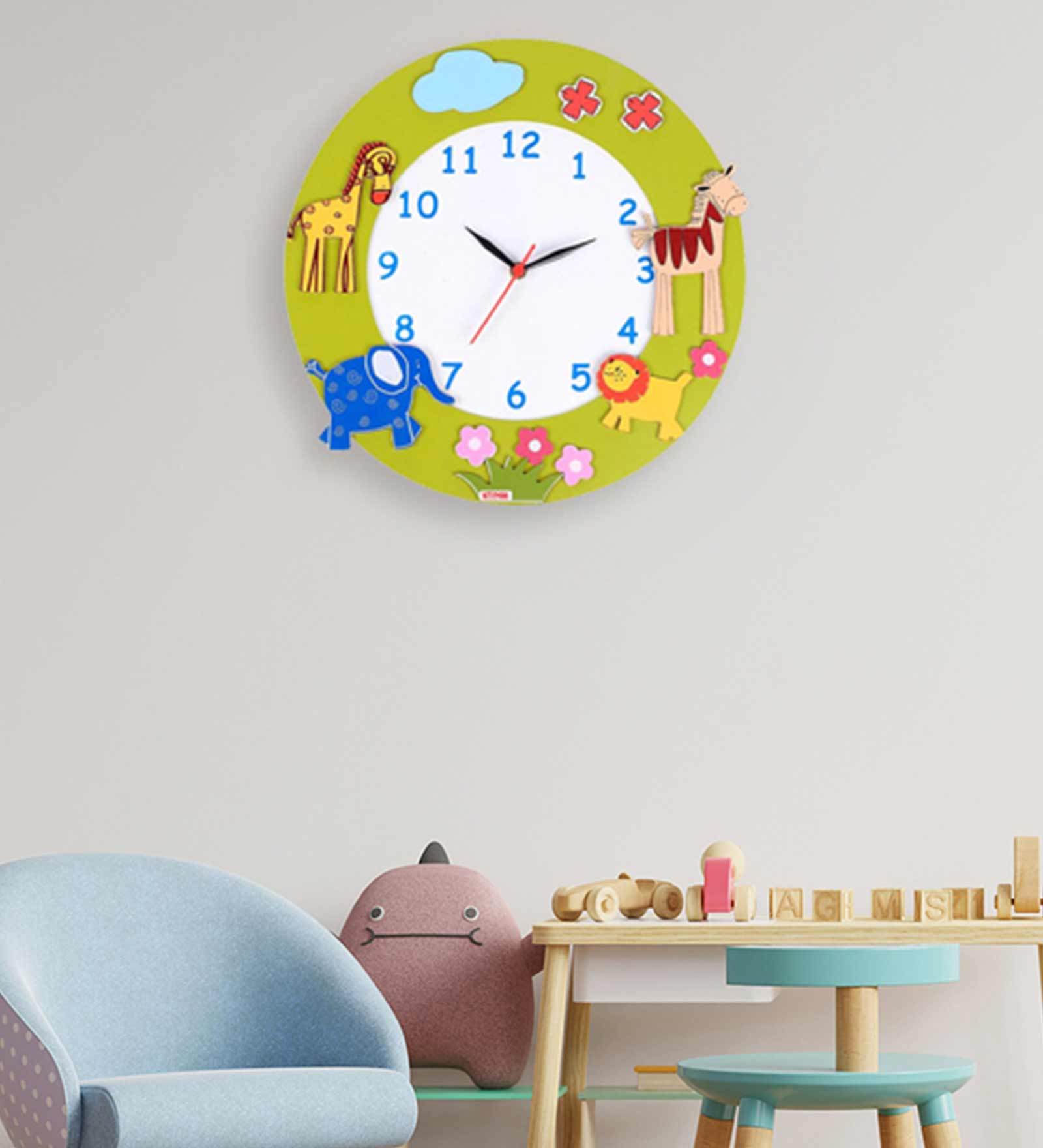 Animal Multicolor wooden Kids Wall Clock