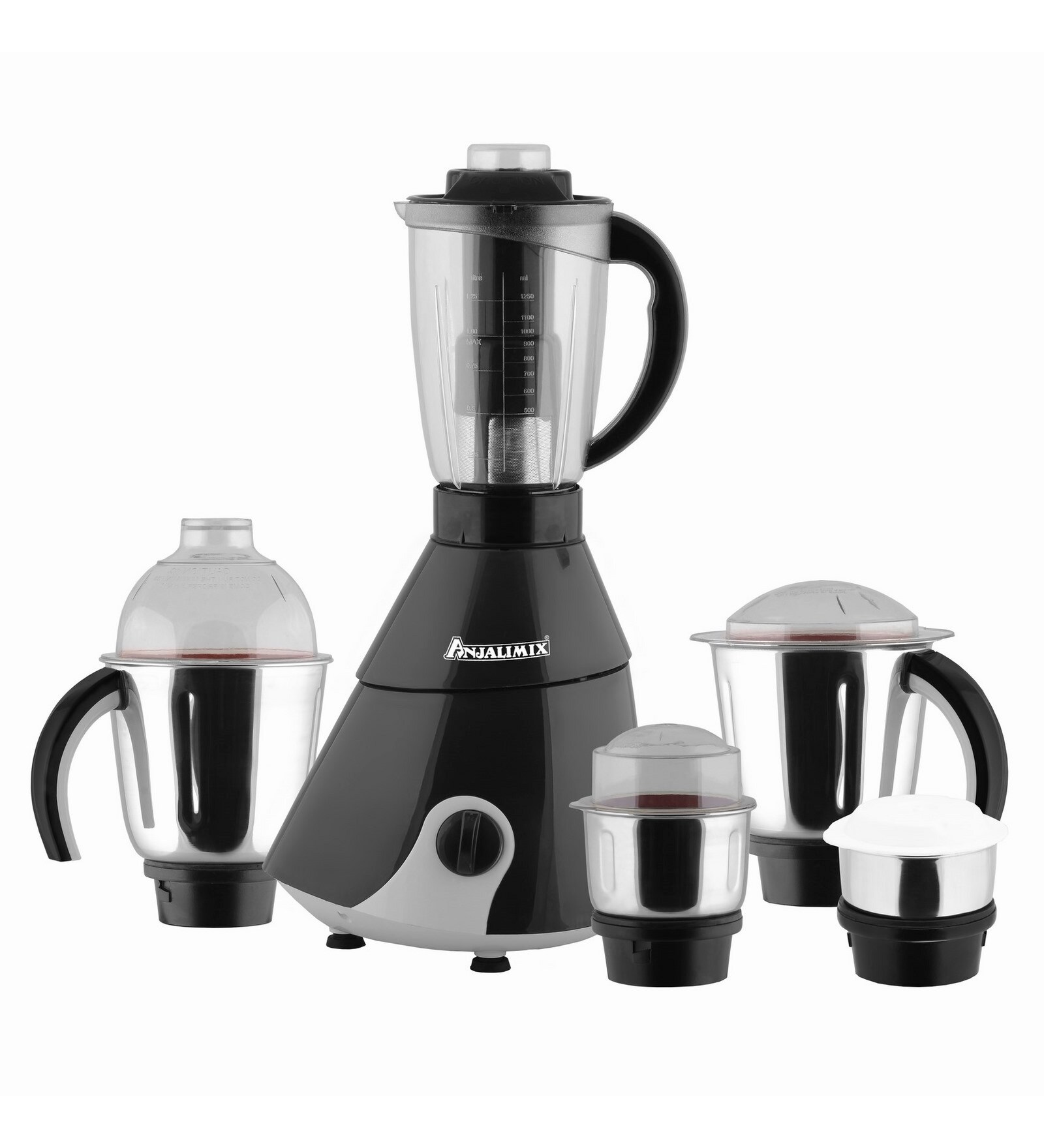 AnjaliMix 5 Jars 1000W  Black Juicer Mixer Grinder (Model No: 5JARINSTAGREAY)