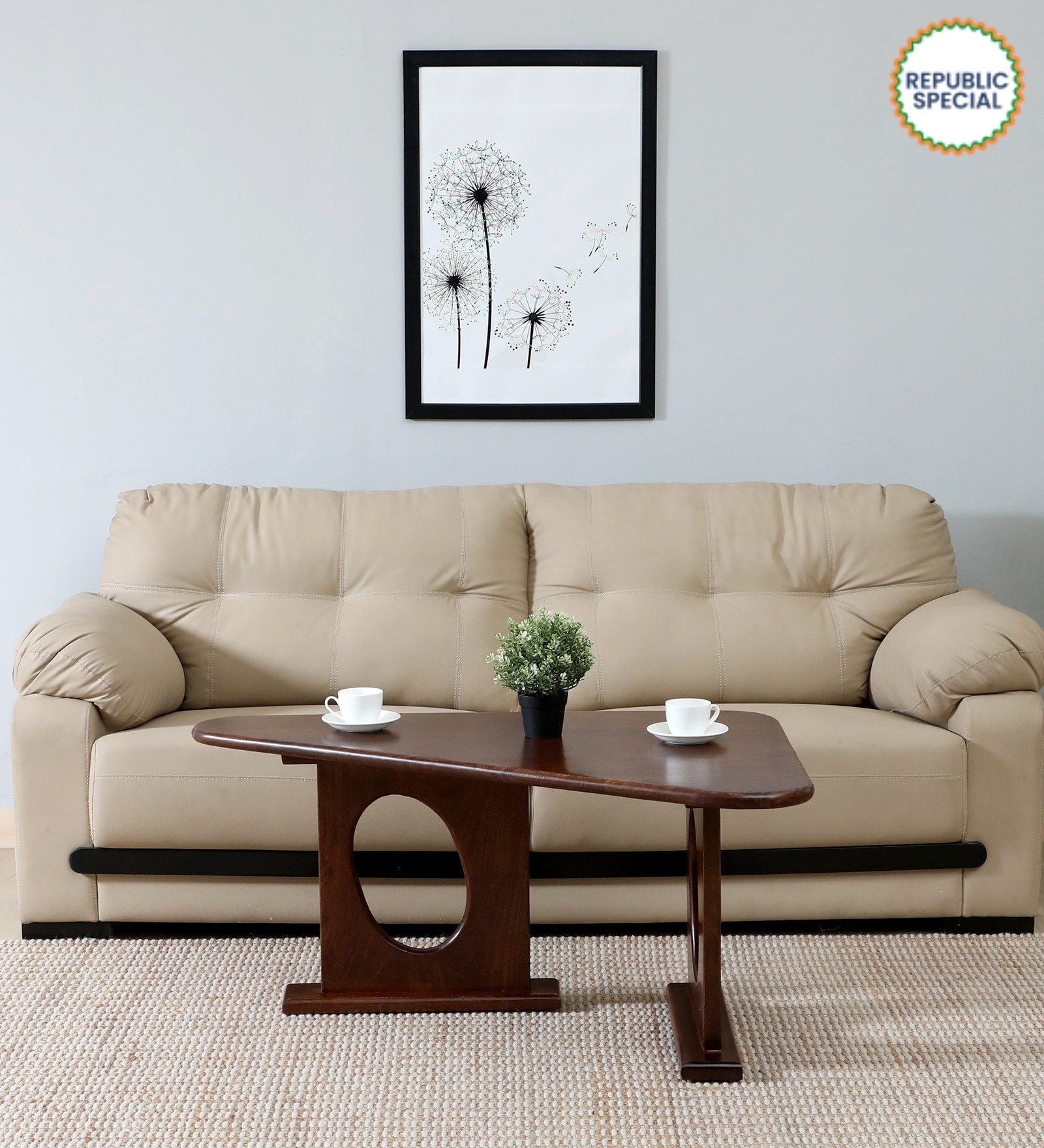 Annecy Mango Wood Coffee Table In Scratch Resistant Tubbaq Finish