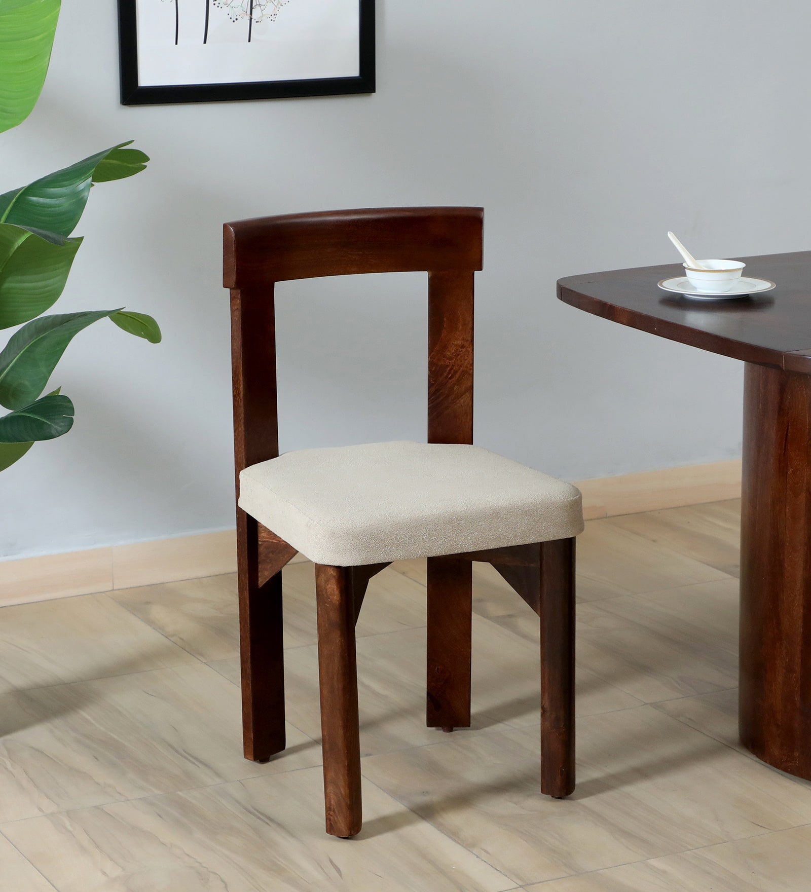 Annecy Mango Wood Dining Chair In Scratch Resistant Tubbaq Finish  (Set of 2)