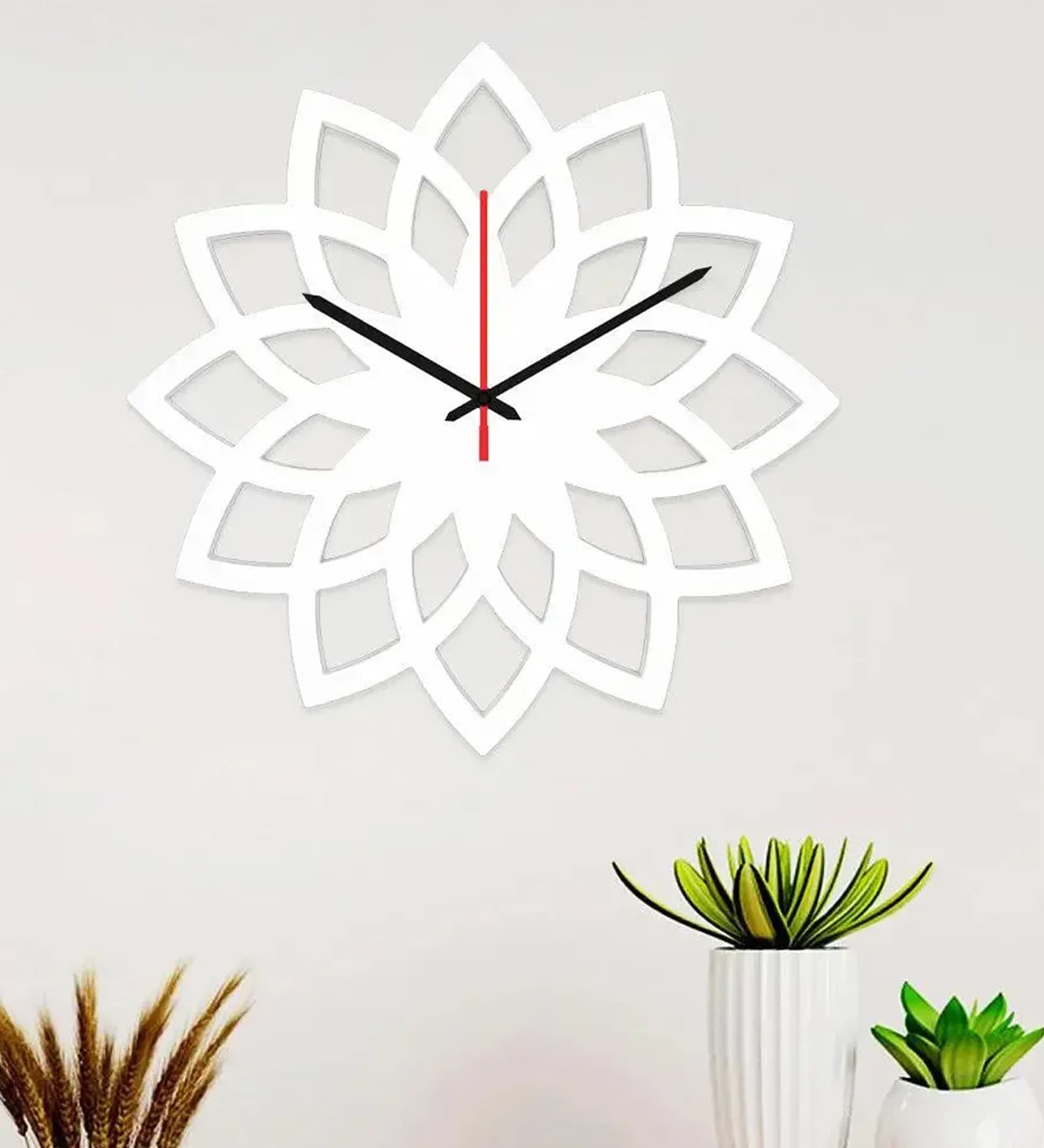 Anneliese Engineered Wood White Wall Clock