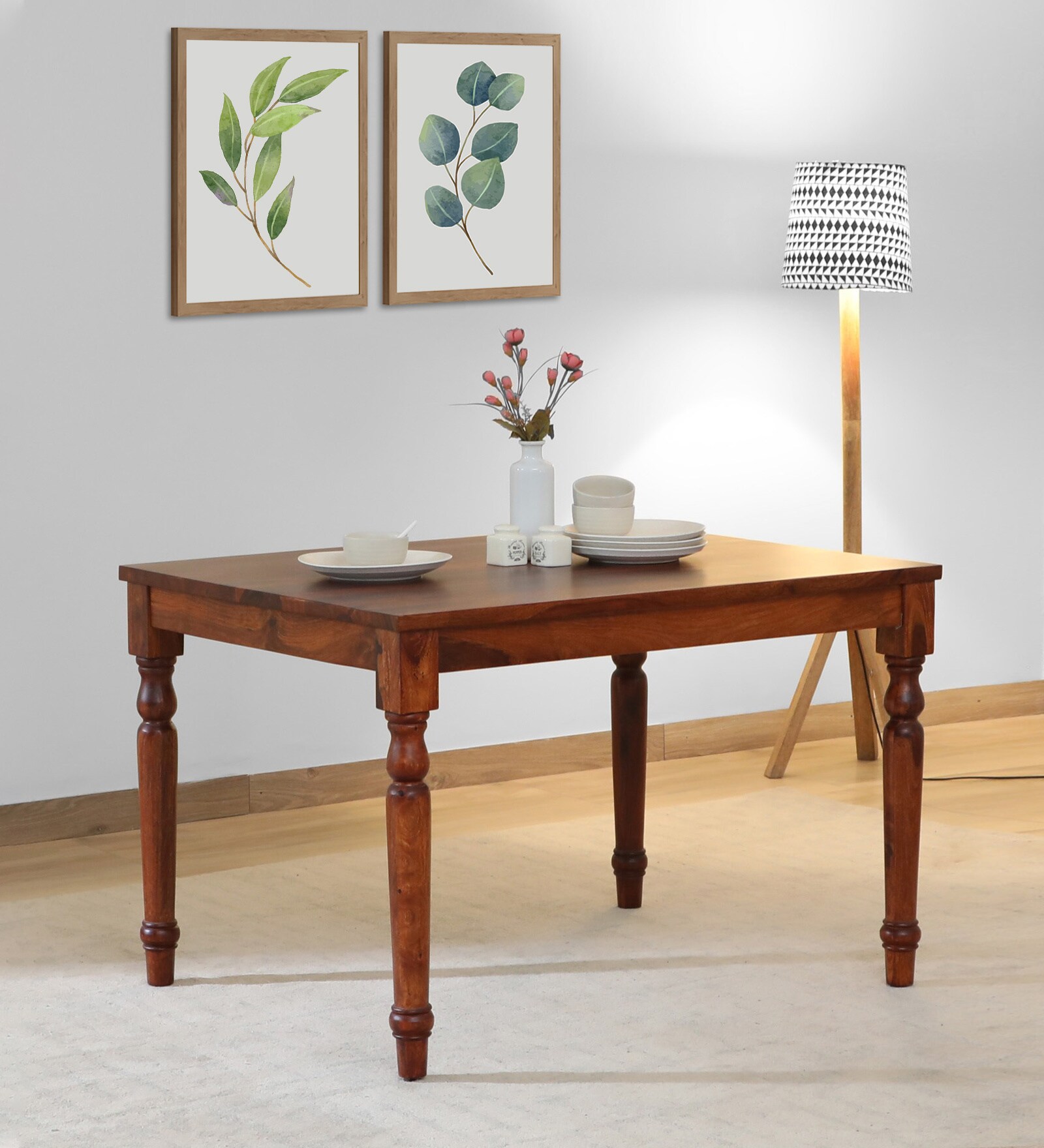 Buy Antara Sheesham Wood 4 Seater Dining Table in Scratch Resistant ...
