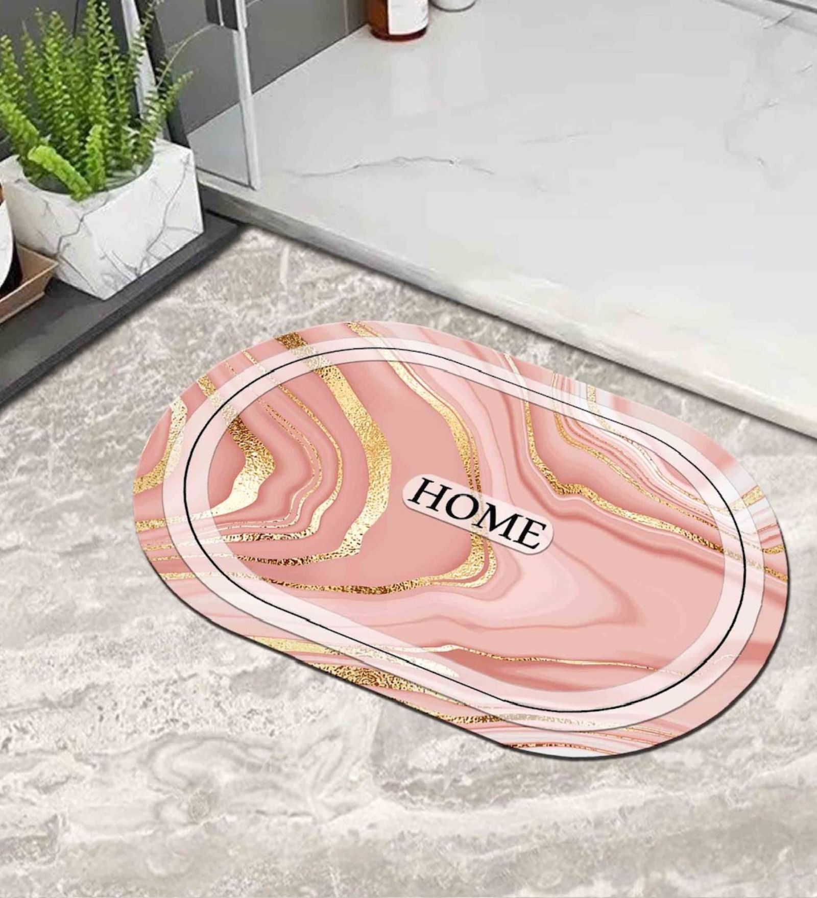Peach Slogan 22x14 Inches Waterproof Bath Mat