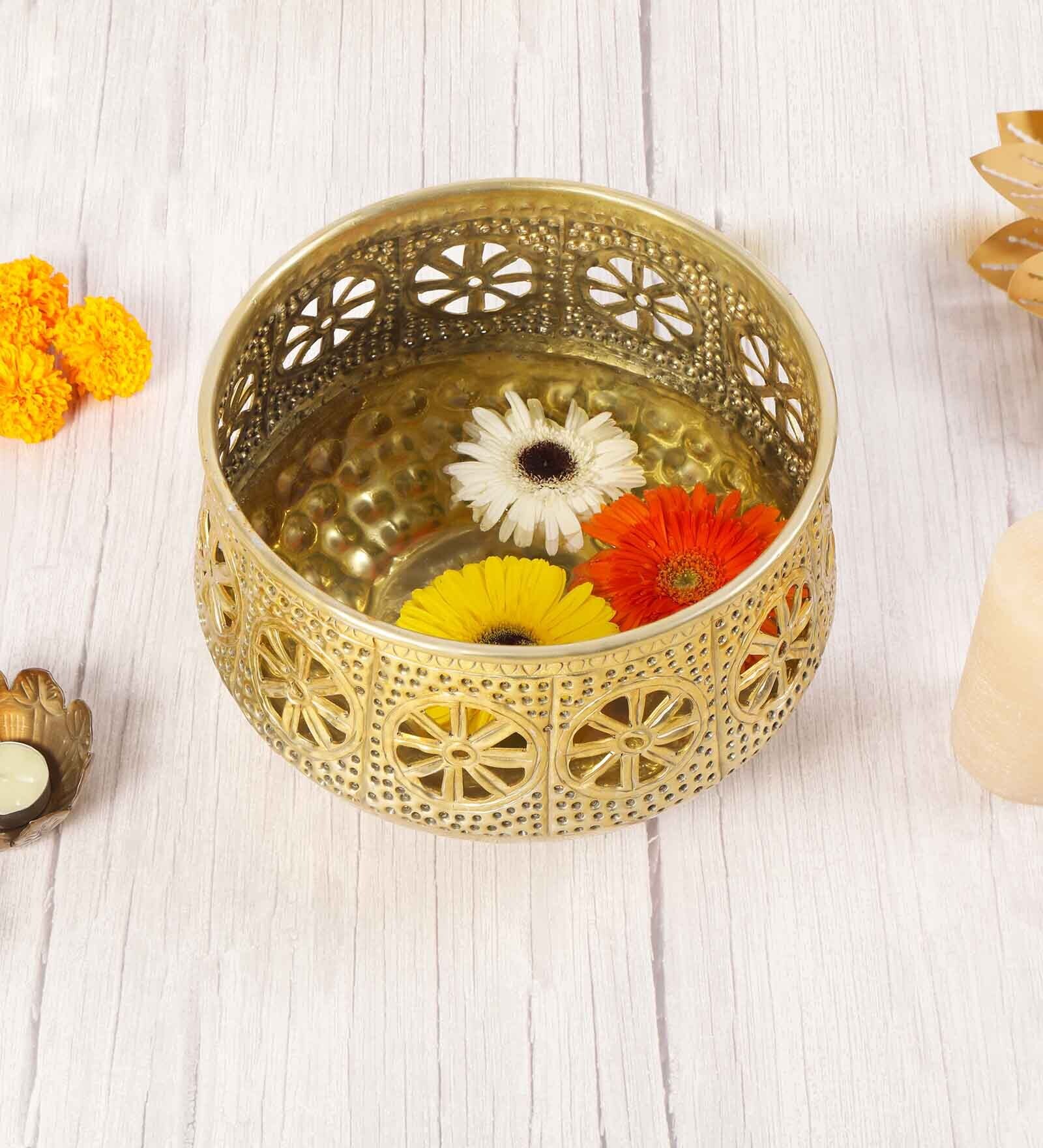 Antique  Gold Aluminium Urli