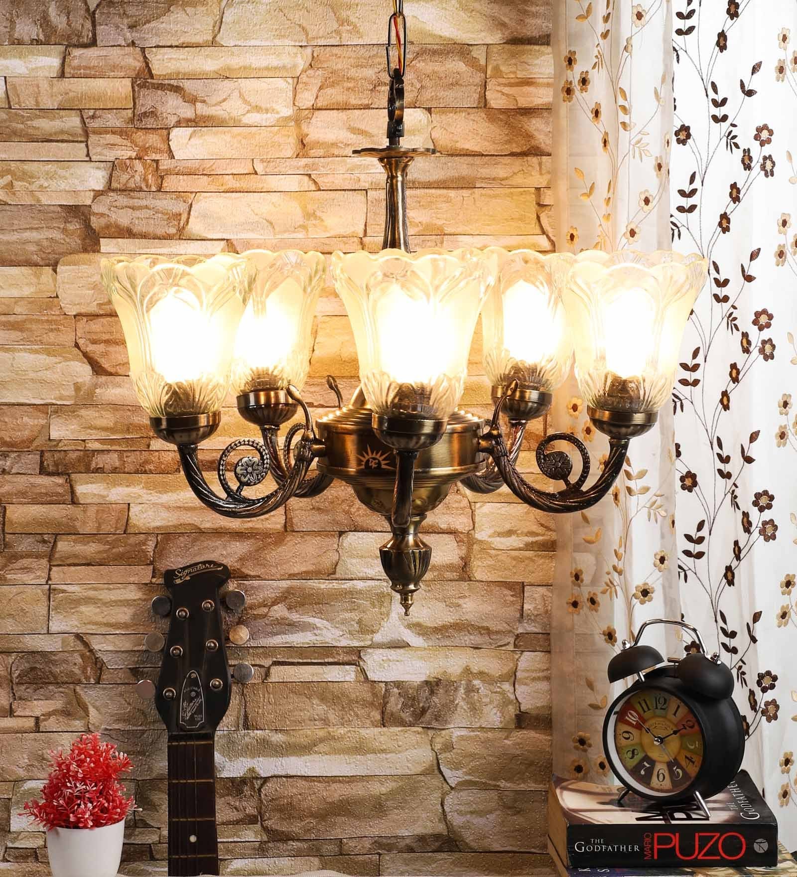 Fondi Gold Aluminium Shaded Chandelier