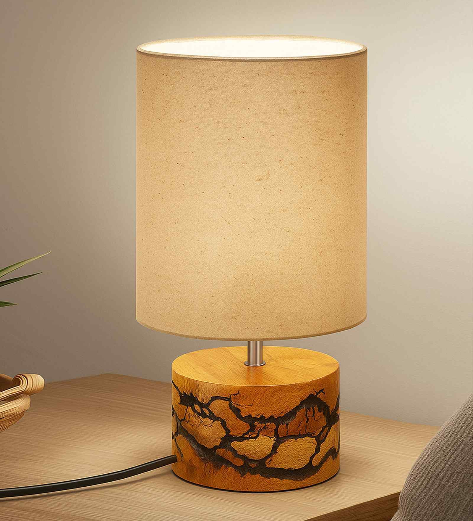 Beige Antique Base E27 Creative Bedside Lamps for Bedroom