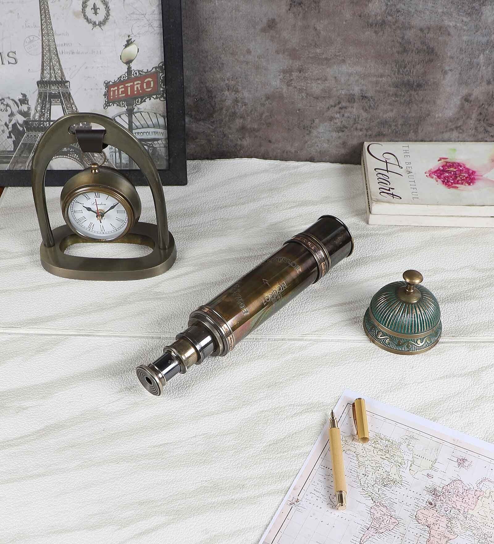 Antique Black Brass Hand Held Telescope