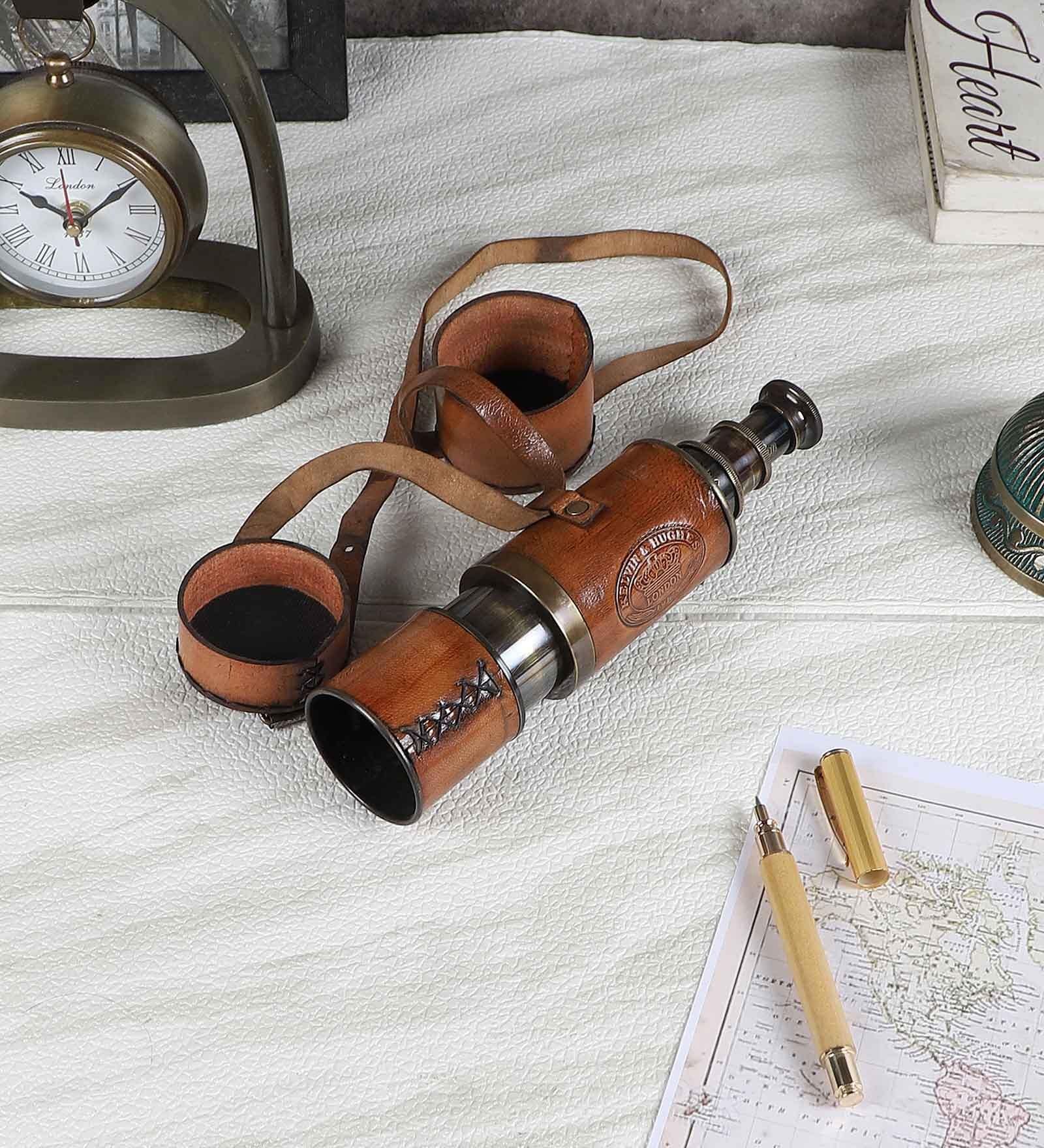 Antique Black Brass Hand Held Telescope