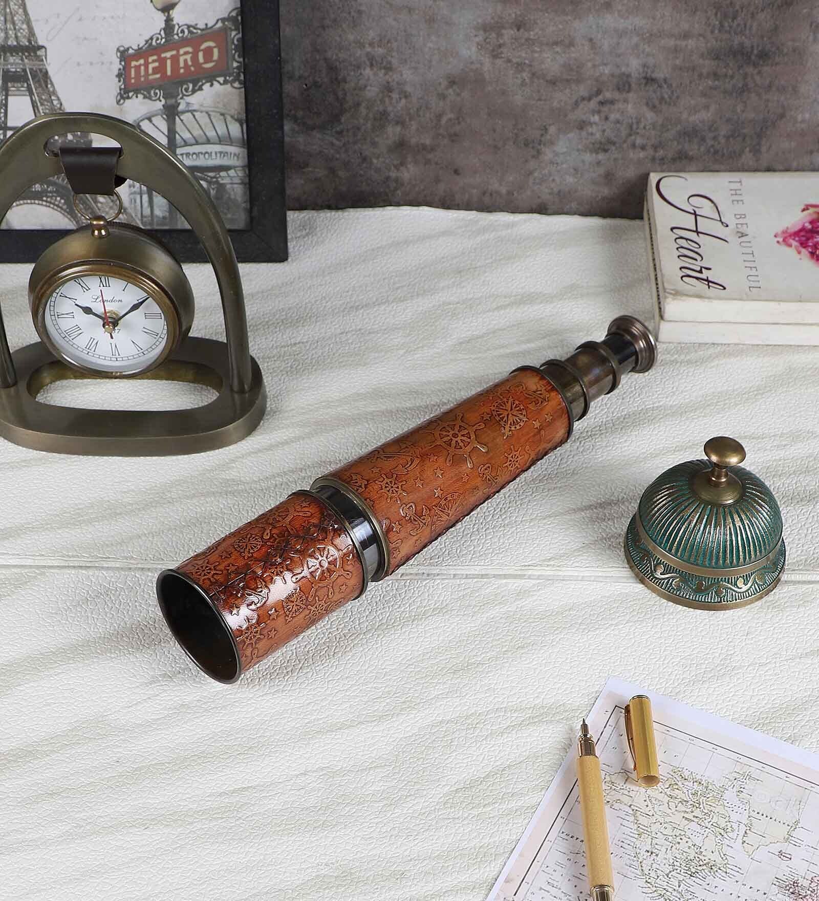 Antique Black Brass Hand Held Telescope