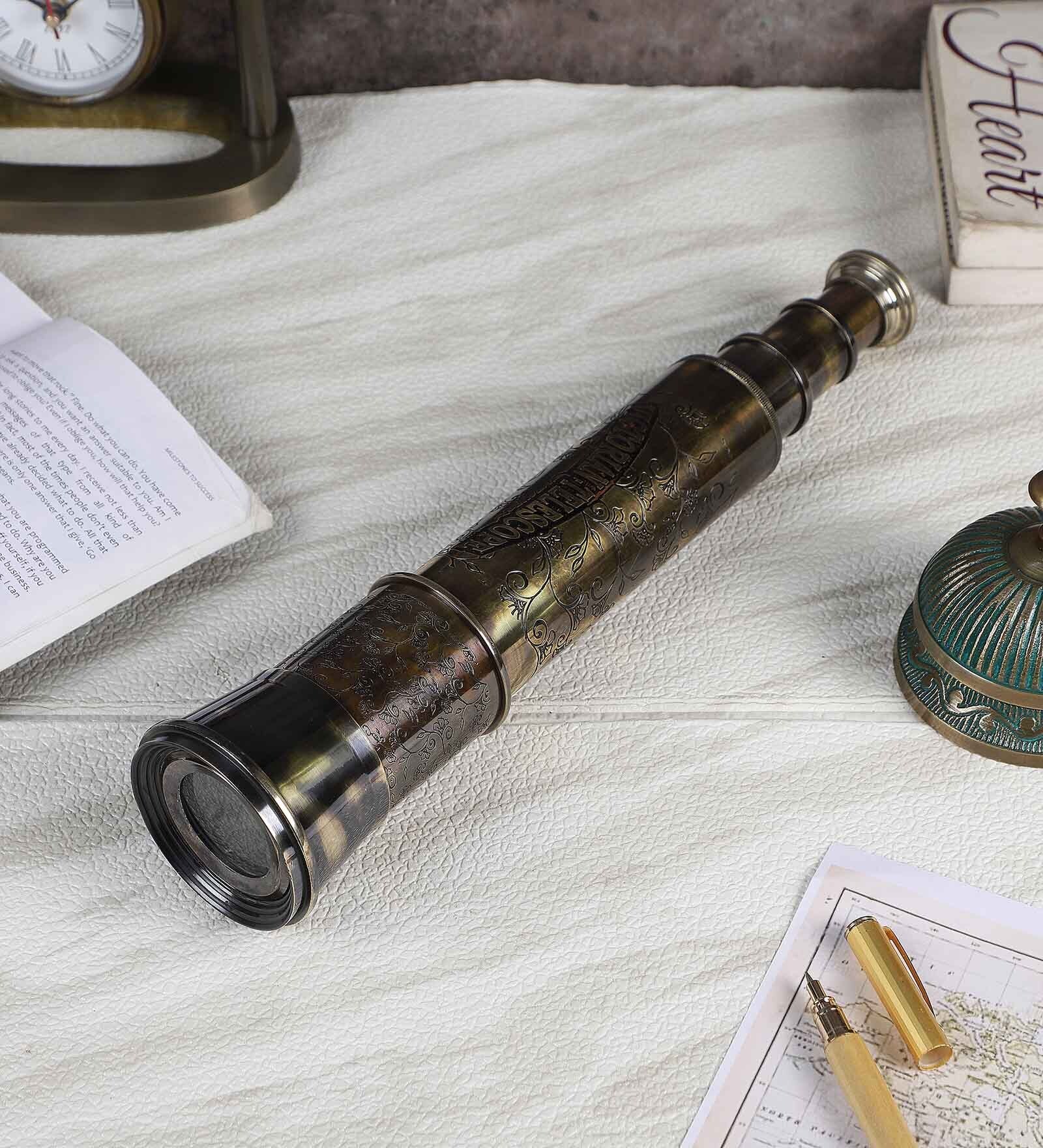 Antique Black Brass Hand Held Telescope