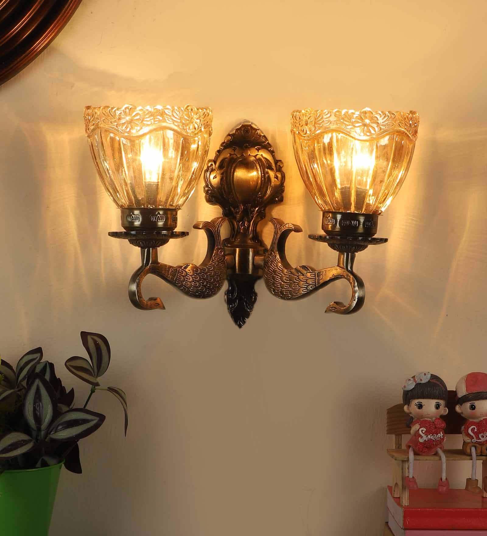 Mabel Antique Brass Aluminium Wall Sconces